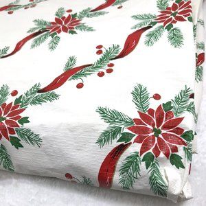 Vintage Vinyl Christmas Table Cloth
